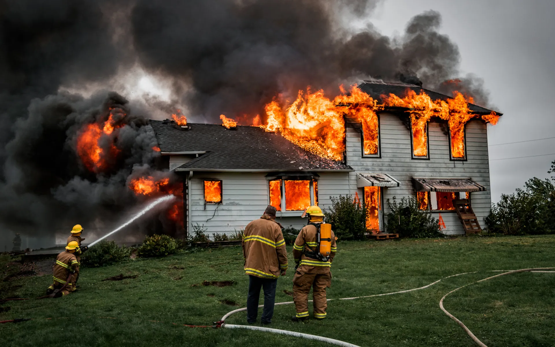 Flames through the roof Flames through the roof